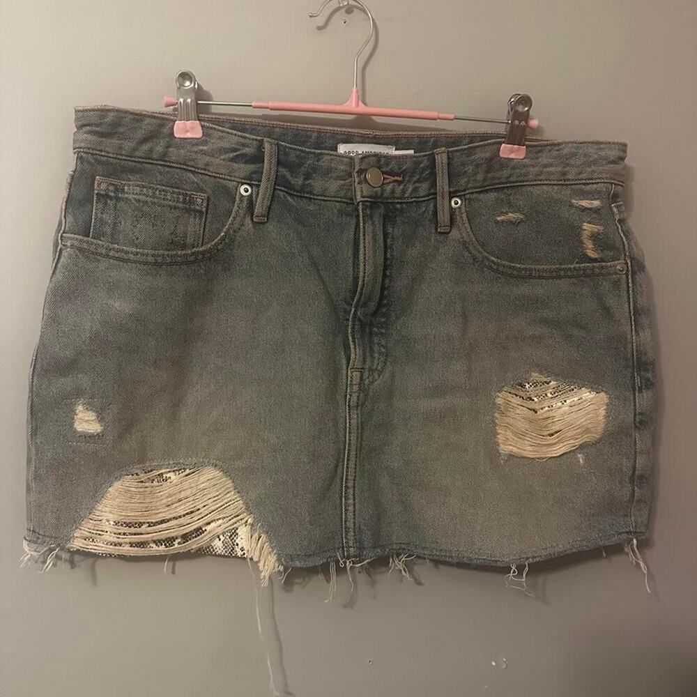 Good american denim mini skirt